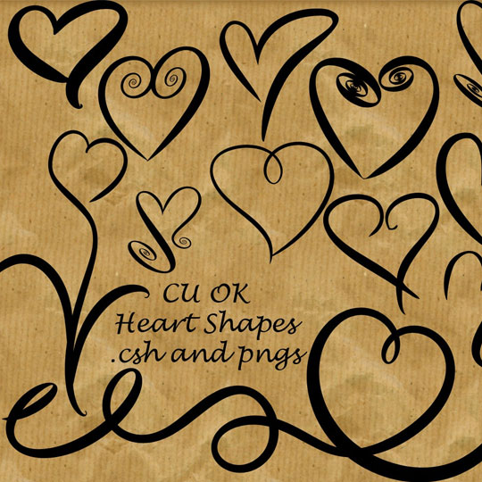 Free Valentine Doodled Heart Custom Shapes