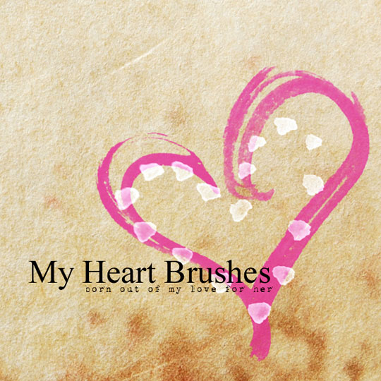 18 Heart Photoshop Brushes by McBadshoes