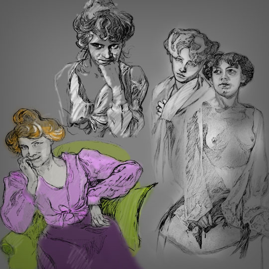 Alfons Mucha Brushes in use part 1
