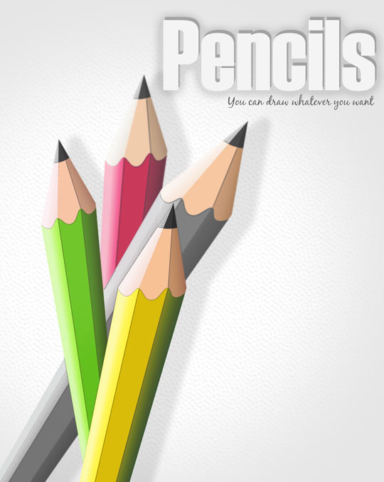 Example of using pencils vector graphic in Adobe Photoshop