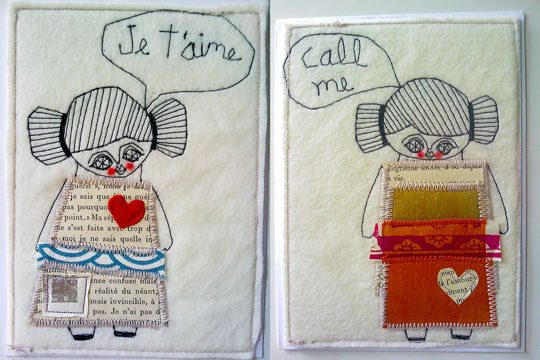 Paper and Fabric Postcards