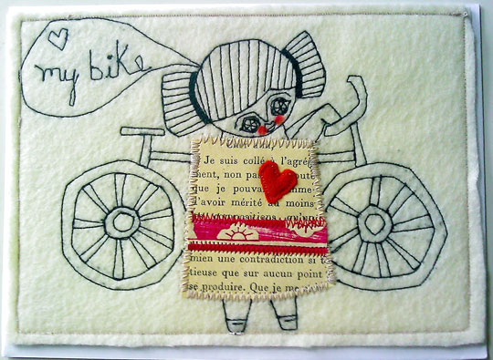 Girl with her Bike - Pretty Card