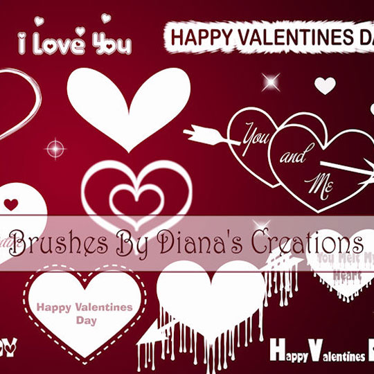 25 Valentine Day Brushes by Dianas Creations